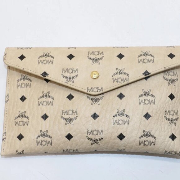 MCM Visetos Envelope Clutch - Beige - Picture 1 of 12